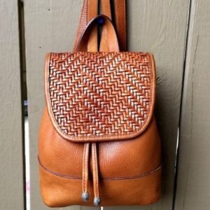 Weaving Leather Back Pack